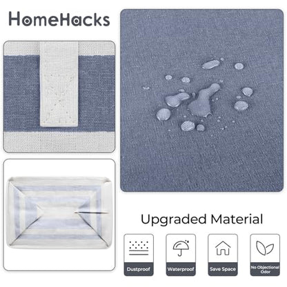 HomeHacks 2 Pack Large Laundry Baskets, Laundry Hampers Bags (Blue 75Lx2) - color: Blue, size: 75L