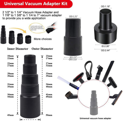 GIB 13Pcs Universal Vacuum Attachments for Shop Vac Accessories w/Adapters - size: 13PCS