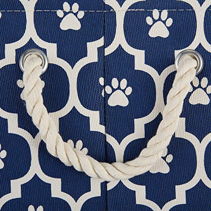Bone Dry 6192 Pet Storage Collection Lattice Paw Print, Medium Round, Nautical Blue - color: Nautical Blue, size: Medium Round