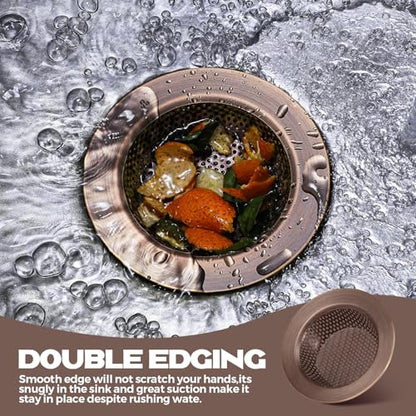 Retisee 2 Pcs Kitchen Sink Drain Strainer 4.4 Inch,Red Bronze - color: Red Bronze