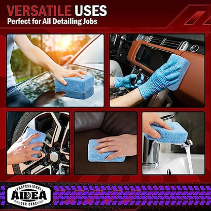 AIDEA Microfiber Applicator Pad-72PK, Car Wash Sponge, Blue - color: Light Blue, size: 72 PK