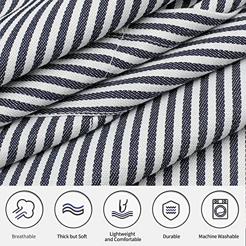 NLUS 2 Pack Cooking Aprons for Women with Pockets, Adjustable Kitchen Bib Aprons Chef Aprons for Women Men(Blue Pinstripes) - color: Navy Blue