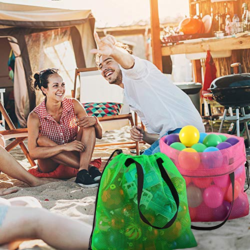 4PCS Colorful Mesh Beach Tote Bags With Drawstring For Poolside,Swim,Travel - color: Color1