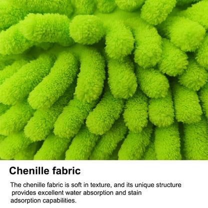 Car Wash Mitt(5.9In × 7.08In), Scratch-Free Double-Sided Wash Brush, Microfiber Wet & Dry Soft Plush Gloves for Cleaning Cars and Home, Car Cleaning Accessories, Machine Washable, Green