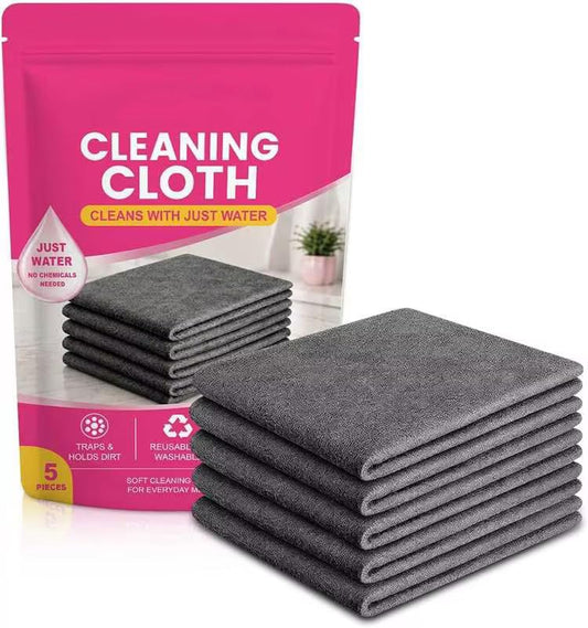 5 Pcs Magic Cleaning Cloths, Microfiber Cleaning Cloths, Thickened Streak-Free Microfiber Towels Cleaning Cloth for Glass, Window, Kitchen, Stainless Steel, Cars, Reusable (20x30cm)