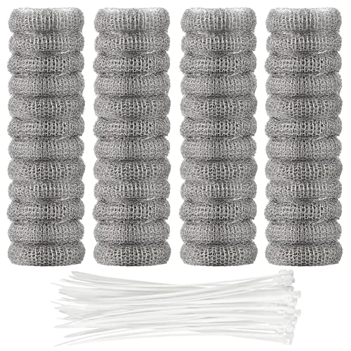 48 Pieces Lint Traps Washing Machine Stainless Steel Lint Snare Traps Laundry Mesh Washer Hose Filter with 48 Pcs Cable Tie - size: 48PCS