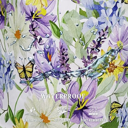 Purple Flower Butterfly Laundry Basket Oxford Cloth Hamper 18.9"x16.5" - color: Purple Flower With Yellow Butterfly