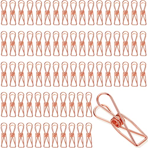 Sabary 100 Pcs Paper Clip Metal Wire Clothespin,Small,Rose Gold - color: Rose Gold, size: Single Size (Small)