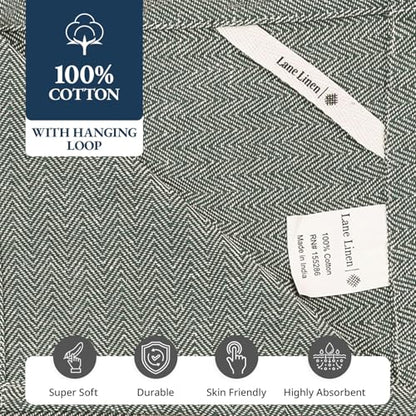 LANE LINEN 100% Cotton Dish Towels Absorbent Lint-Free 12 Pack - color: 03: Olive, size: 12 Pack