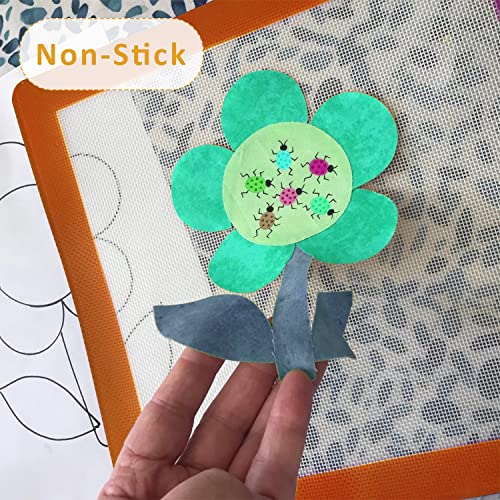 Applique Fusing Mat,17" x 24"Applique Pressing Sheet with See-Through Design for Arts Crafts Creation,Silicone Mat Including Bonus Teflon Coated Pressing Sheet and Silicone Iron Rest Pad - size: 17" x 24"