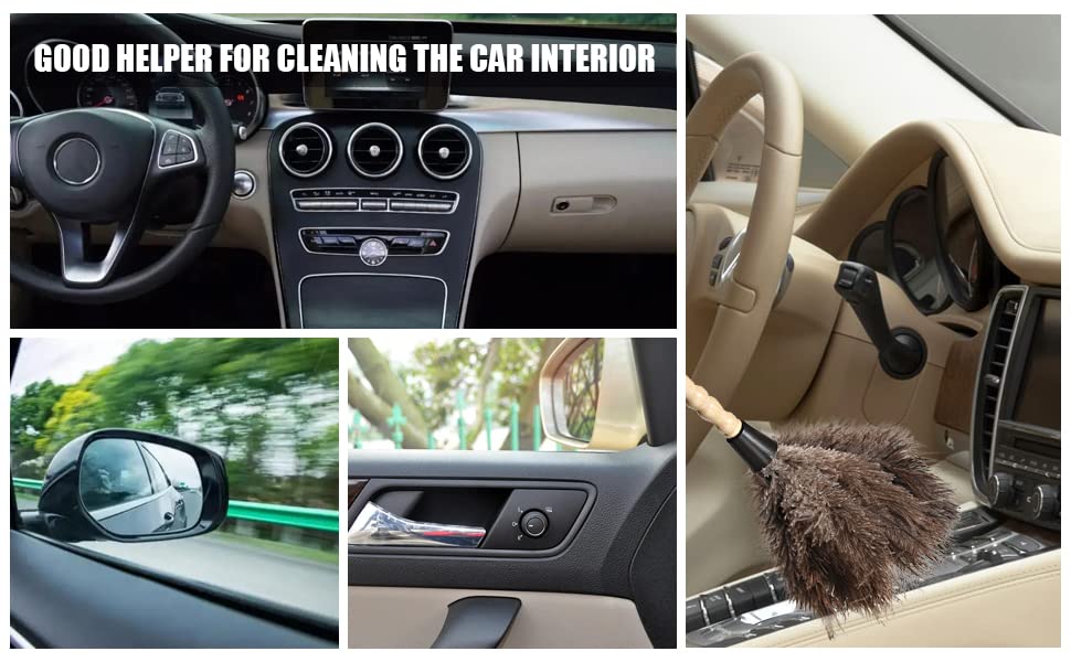 Ostrich Feather Duster 14 inch Fluffy Natural Genuine Ostrich Feathers with Wooden Handle and Eco-Friendly Reusable Handheld Ostrich Feather Duster for Cleaning Supplies(10PCS) - color: Model-14“-brown-10 Pieces