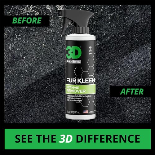 3D Fur Kleen - Pet Hair Remover & Cleaner - Loosens Embedded Pet Fur for Easy Removal - Safe for Carpets, Upholstery & Auto Interiors, 16 Ounce - size: 16 oz.