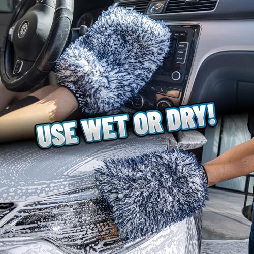 Chemical Guys, The Dually Dual-Fiber Wet-Dry Microfiber Wash Mitt, Blue - size: 1 Pack, style: Wash Mitt