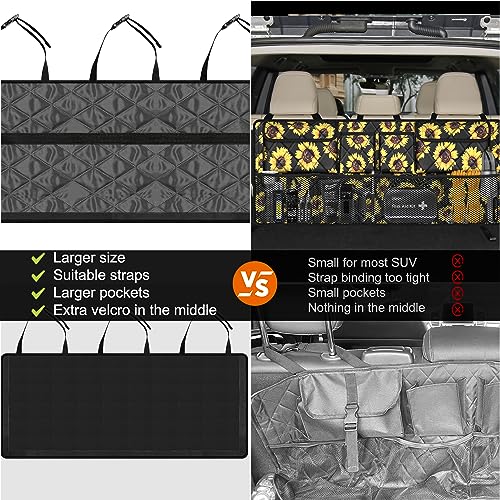 Femuar Car Trunk Organizer,Large Capacity Backseat Organizer(42 in*18 in),Collapsible Storage Bag with 8 Pocekt,Car Organizer for SUV/MPV/Truck - Sunflower TLAG-0114 - color: Sunflower