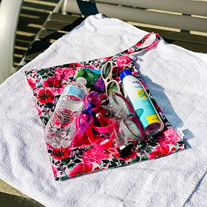 ALVA ALVABABY 2pcs Cloth Diaper Wet Dry Bags Waterproof Reusable with Two Zippered Pockets Travel Beach Pool Daycare Soiled Baby Items Yoga Gym Bag for Swimsuits or Wet Clothes LZD2324 - color: 02Elephant and Hedgehog