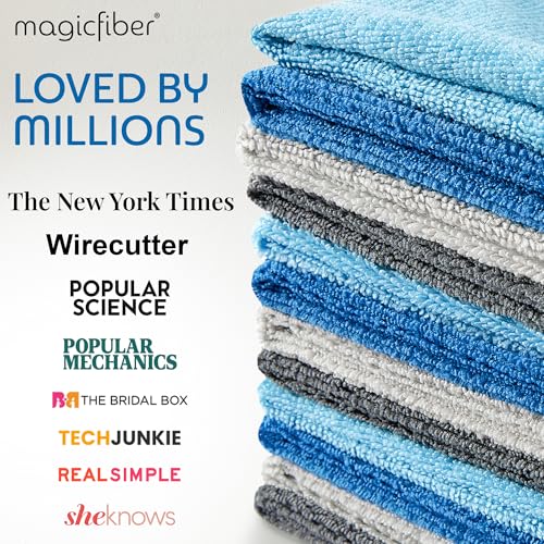 MagicFiber Microfiber Cleaning Cloth, Rags & Dish Towels, 12pk, Large 13x11