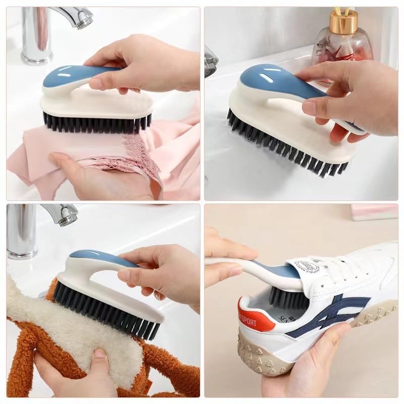 Gentle Scrubbing Tool Set for Laundry and Household Stain Removal, Handheld Scrubbers for Shoes, Clothes, Carpets, Bathroom Tiles, Blue, 2 Pack (Blue) - color: Blue