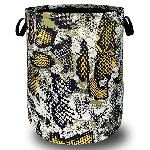Retro Snake Laundry Basket Oxford Cloth Foldable Hamper 18.9x16.5 In - color: Retro Snake Texture Snake