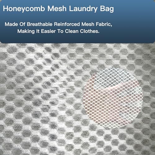 Laundry Bags Mesh Wash Bags for Delicates, 3Pcs 12"x16" honeycomb mesh fine Storage Bag, sturdy smooth zipper, suitable for shirts, underwear, bras, shoes (3)