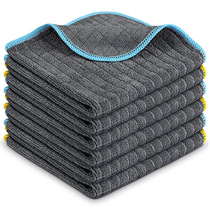 Airlab Glass Polishing Streak Free Miracle Cleaning Cloth, Grey-Yellow Blue - color: Grey-yellow Blue