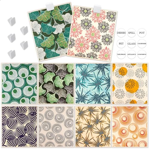 Lucomb 10 Pack Swedish Dishcloths for Kitchen, Reusable Cleaning Cloths Absorbent Non-Scratch Cellulose Sponge Cloths for Dishes Counters - color: 10 Pack-multiplants+ Clips