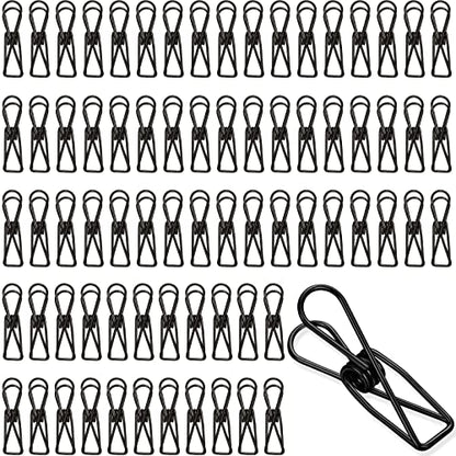 Sabary 100 Pcs Paper Clip Metal Wire Clothespin,Small,Black - color: Black, size: Single Size (Small)