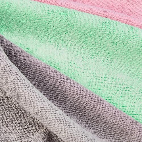 Amazon Basics Microfiber Cleaning Cloths, Ultra Absorbent, Scratch Free, Non-Abrasive, Reusable and Washable, All-Purpose, Car Detailing, 16" x 12", Green/Gray/Pink (Pack of 288) - color: Green/Gray/Pink, size: 288-Pack