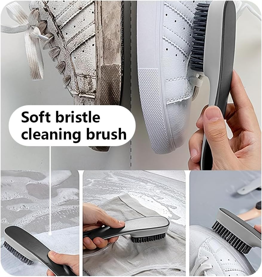 1 Pack Shoes Cleaning Brush, Handheld Scrubbing Brush–Multifunctional Cleaning Tools for Shoes, Laundry, Tile, Bathtub-Grey - color: Gray