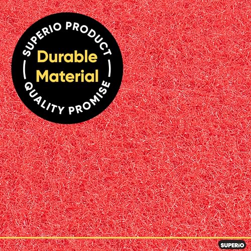 Scouring Pad Non-Scratching Scrubber Non-Scratch Cleaning Scrub Pads Heavy Duty Scouring Pad Reusable Kitchen Scrubbing Pad Pack of 21 Red, by Superio - color: Red, size: 21-pack