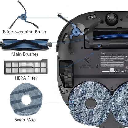 22 Pack X10 Pro Omni Replacement Accessories for Eufy X10 Pro Omni Robot Vacuum Cleaner, 2 Main Roller Brush, 6 Dust Bags 4 Side Brushes 4 Filters 4 Mop Pads 1 Screwdriver 1 Clean too