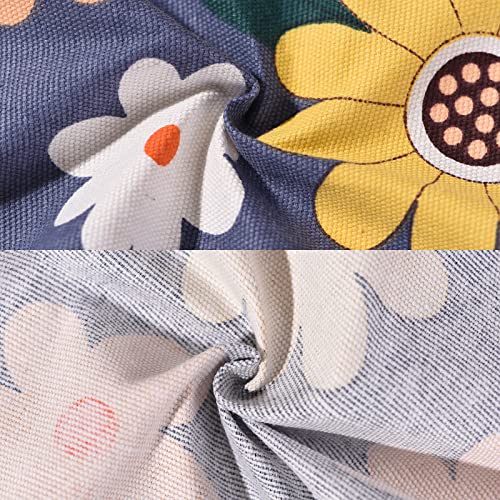 2 Pack Floral Apron for Women with Pockets, Adjustable Cotton Chef Aprons for Kitchen, Cooking, BBQ & Grill - color: Blue/Flowers