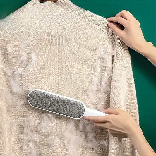1PC Lint Remover Brush Double-Sided Static Reusable for Pet Hair, Dust and Pilling On Clothing, Upholstery, Bedding, Gray - color: Gray