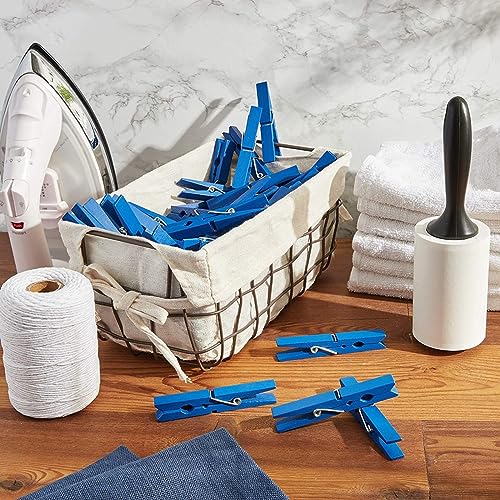 Juvale Wooden Clothes Pins - 100 Pack, Navy Blue - Mini Clothespins & Wooden Clips for Laundry, Crafts & Photo Clips - color: Navy Blue