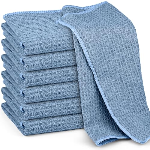 Ekedalen Microfiber Cleaning Cloth Lint Free Glass Polish, Blue - color: Blue