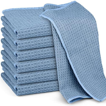 Ekedalen Microfiber Cleaning Cloth Lint Free Glass Polish, Blue - color: Blue
