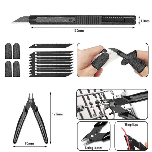 for Bambu Tools 3D Tool Kit 3D Nozzle Cleaning Kit 3D Printer Cleaning Tool Kit Deburring Tool Needle to Clean Nozzle Scraper Wire Cutter, Drill, Scraper for Remove, Finishing, Craving, Drilling