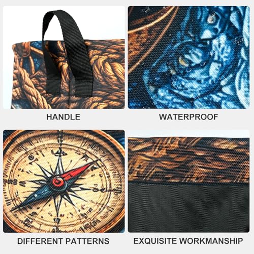 Nautical Laundry Basket Waterproof Laundry Hamper Foldable Laundry Bag with Handles for Bedroom, Bathroom, Office, Clothes Storage - color: Nautical