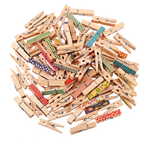 DECORA 3.5cm/1.38in Colorful Painted Wood Clothespin 100 Pieces for Photo Clips Scrap Booking Crafts Gift Wrapping - color: Multicolor, size: 3.5cm/100pcs