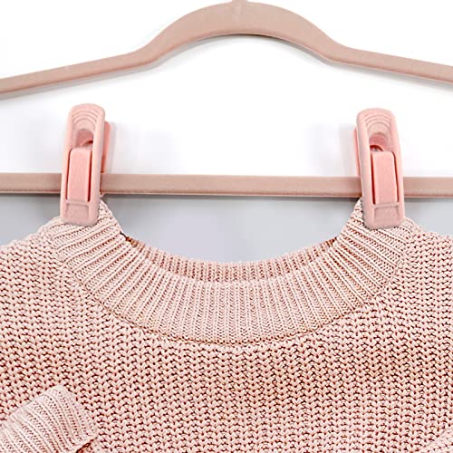 Velvet Hangers Clips, Pants Hangers Velvet Clips(40pc, Light Pink) - size: 40pc