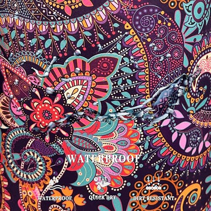 Mandala Paisley Laundry Basket Oxford Cloth Foldable Hamper 18.9x16.5 Inch - color: Colorful Mandala Paisley Boho Print