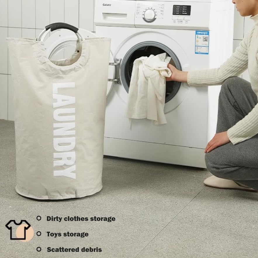 2 Pack 90L Laundry Basket, Waterproof Hamper With Foam Protected Aluminum Handles for Dirty Clothes, Dorm, Family (Black, 2 Pack-90L) - size: 2 Pack-90L
