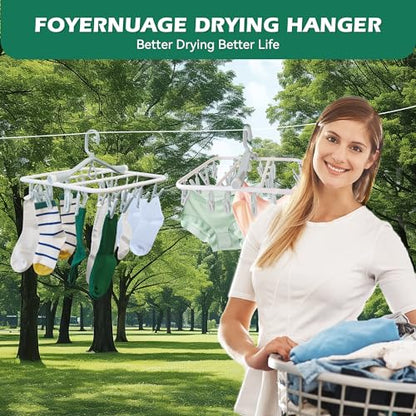 Plastic PP Drying Hanger, Anti-Rusty Drying Rack for Clothes, Socks, Lingeries, Delicates, Drying Hanger with 20 Clips for Baby Clothes, Towels - style: 20 Clips