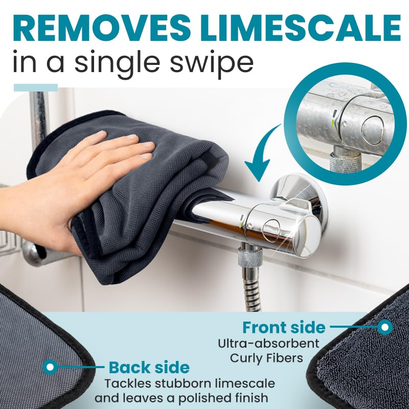 Shiny Wipes XL Drying Towel, the Original, Ultra Absorbent Twisted-Loop Design, Streak-Free Drying Towel, Shiny Wipes Shower Cleaning Cloths (7 Towel)