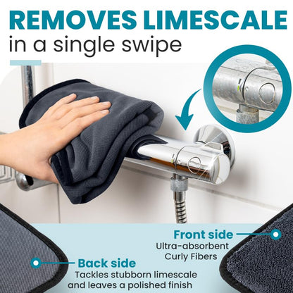 Shiny Wipes XL Drying Towel, the Original, Ultra Absorbent Twisted-Loop Design, Streak-Free Drying Towel, Shiny Wipes Shower Cleaning Cloths (7 Towel)