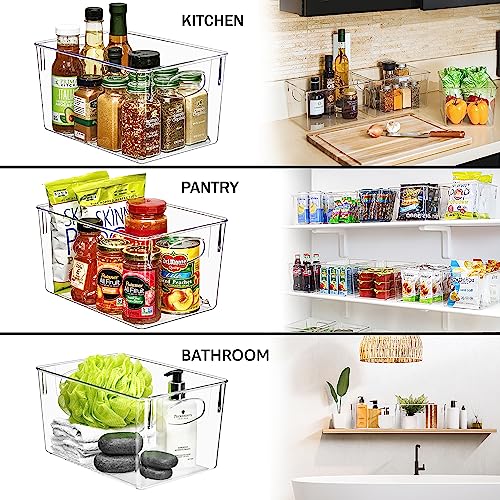Sorbus Fridge Organizers and Storage, Clear Plastic Bins (Large, 8 Pack) - size: Large, style: 8 Pack