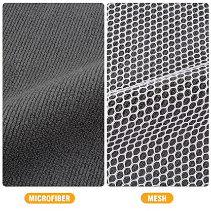 KinHwa Dish Cloths for Washing Dishes with Scrub Side, Microfiber Dish Rags - color: Gray, size: 12inchx12inch