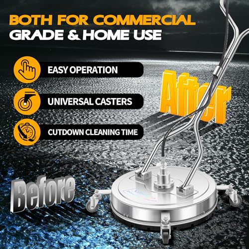 LidoDola 20'' Pressure Washer Surface Cleaner, Power Washer Accessory - size: 20 Inch Silver 1