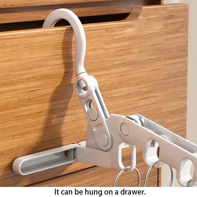 WaWacomp1PCS Portable Folding Clothes Drying Rack and 5 Pcs Foldable Hangers which is a Great Combo for Travel, Hotels, Camping, with a Large Storage Bag