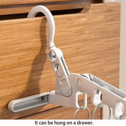 WaWacomp1PCS Portable Folding Clothes Drying Rack and 5 Pcs Foldable Hangers which is a Great Combo for Travel, Hotels, Camping, with a Large Storage Bag