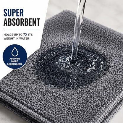 Iron Ridge Microfiber Cleaning Cloths 6-Pack, Gray, 12x12, 300 GSM - color: Gray